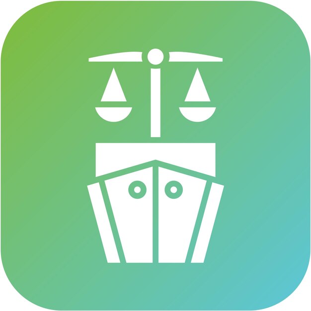 Estilo de icono de diseño vectorial de derecho marítimo