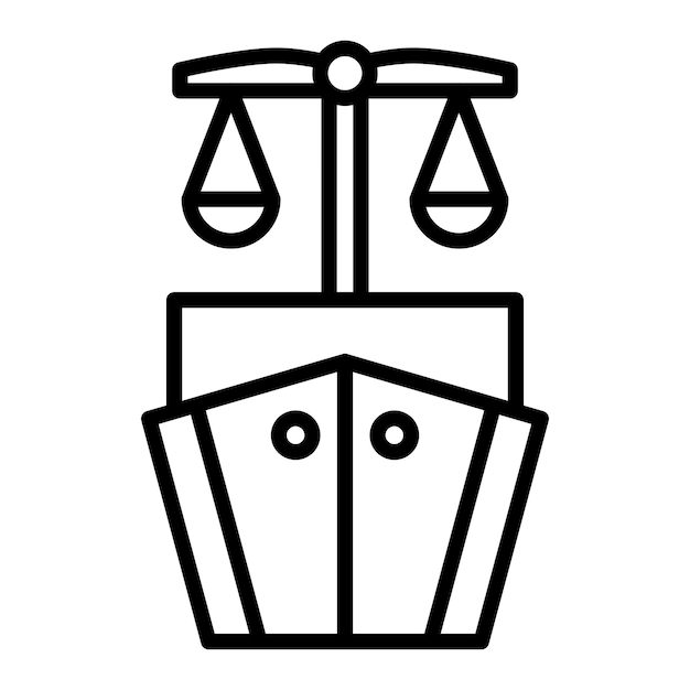 Estilo de icono de diseño vectorial de derecho marítimo