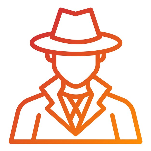 Estilo de icono de diseño vectorial de detective