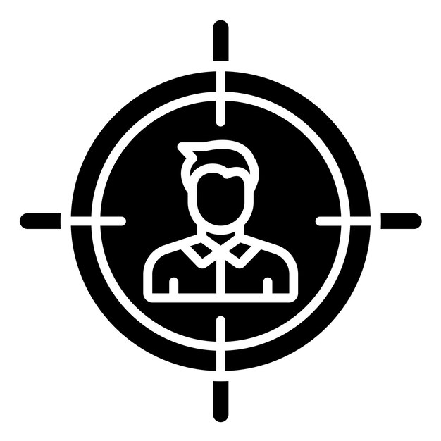 Estilo de icono de diseño vectorial dirigido a la audiencia