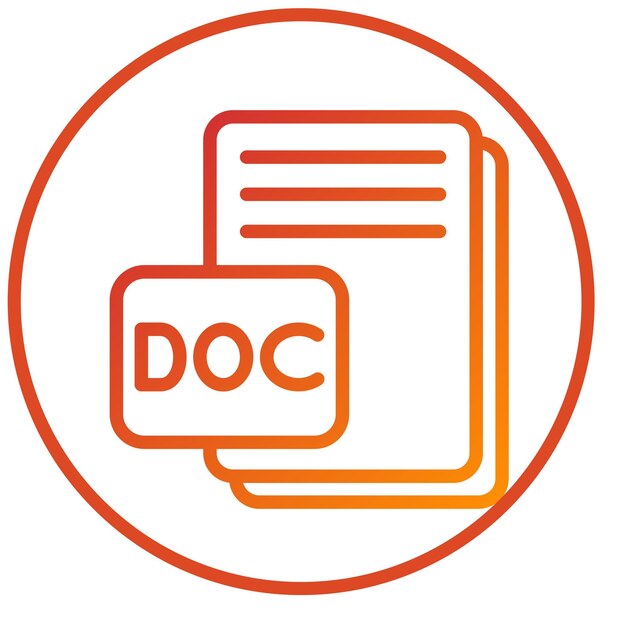 Estilo del icono del diseño vectorial del DOC
