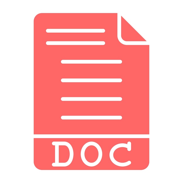 Estilo del icono del diseño vectorial del DOC