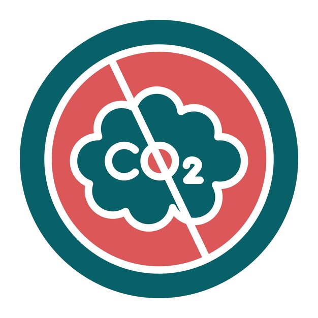 Estilo del icono de diseño vectorial de emisión cero