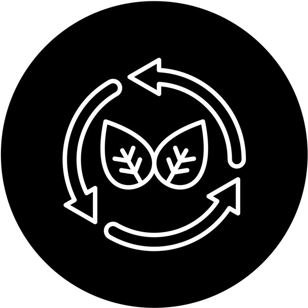 Estilo del icono de diseño vectorial de emisión cero