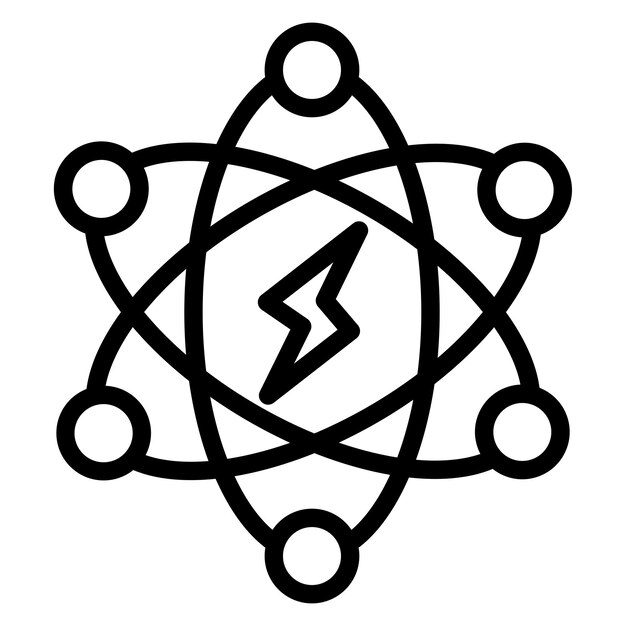 Estilo de icono de diseño vectorial de energía atómica