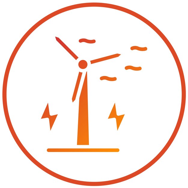 Estilo de icono de diseño vectorial de energía eólica