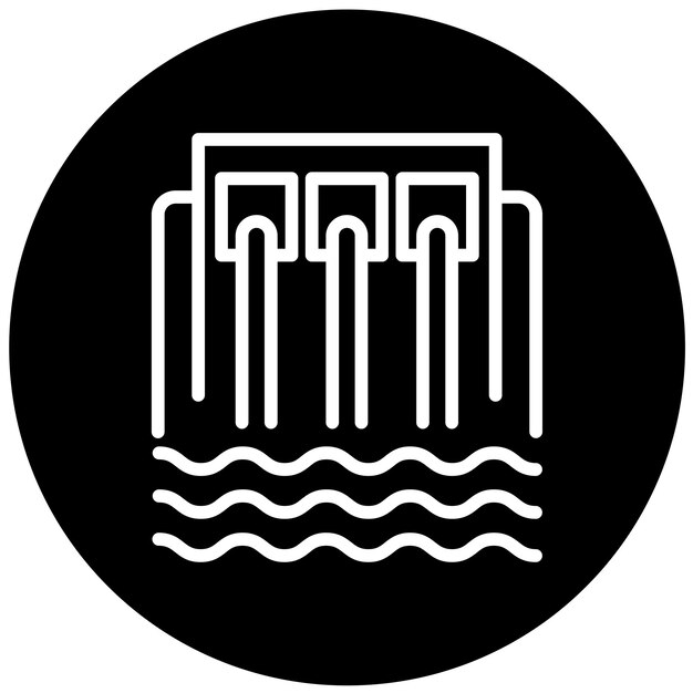 Estilo de icono de diseño vectorial de energía hidroeléctrica