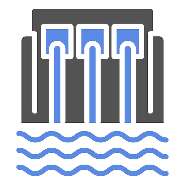 Estilo de icono de diseño vectorial de energía hidroeléctrica
