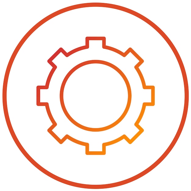 Estilo del icono de diseño vectorial de engranajes