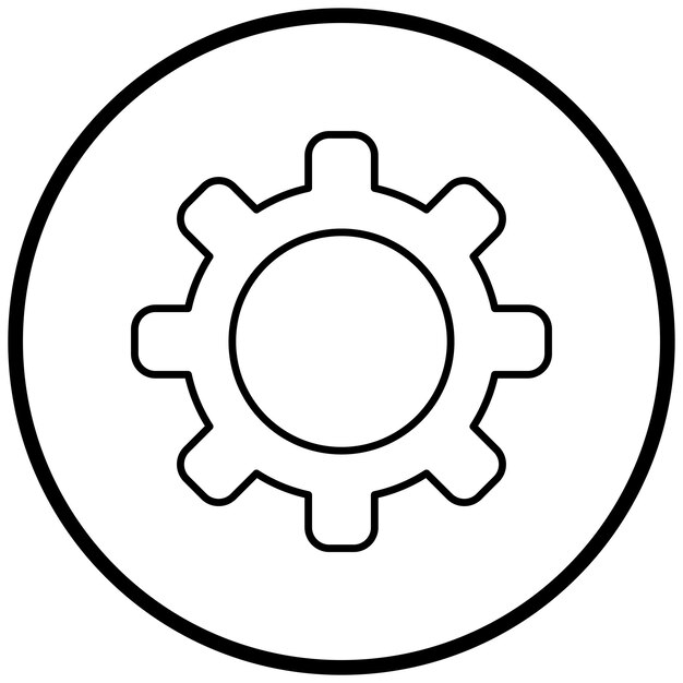 Estilo del icono de diseño vectorial de engranajes
