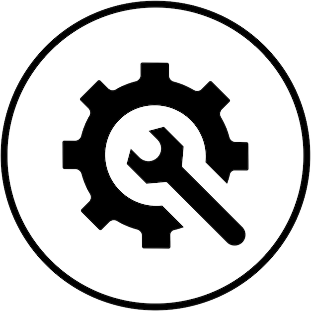 Estilo del icono de diseño vectorial de engranajes