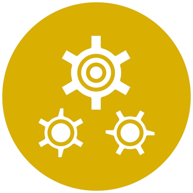 Estilo del icono de diseño vectorial de engranajes