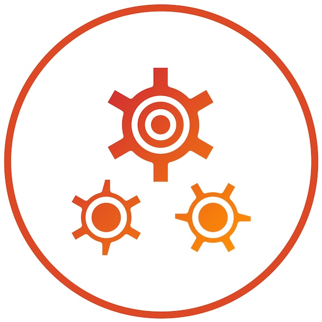 Estilo del icono de diseño vectorial de engranajes