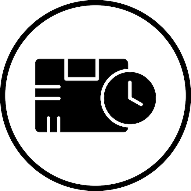 Estilo del icono de diseño vectorial de entrega estimada