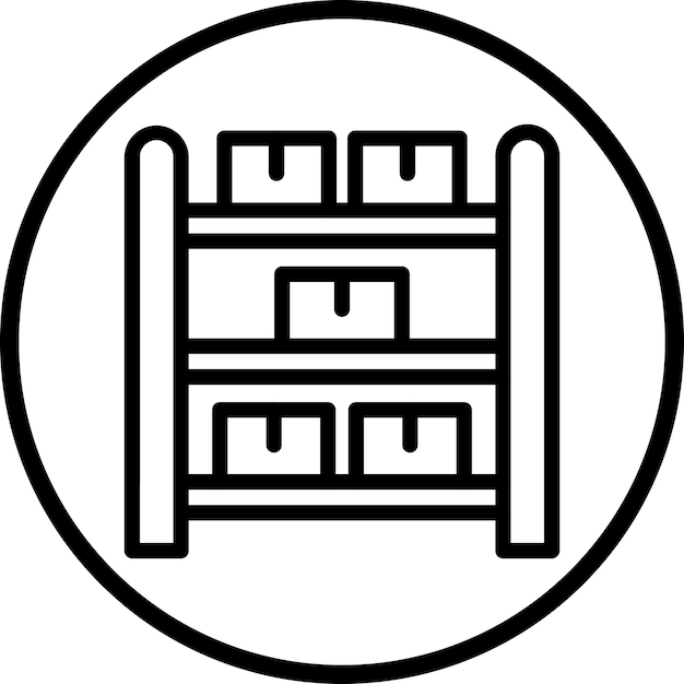 Estilo de icono de diseño vectorial del estante