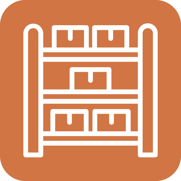 Estilo de icono de diseño vectorial del estante
