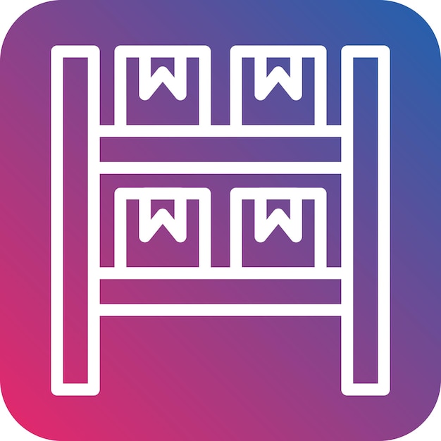Estilo de icono de diseño vectorial del estante
