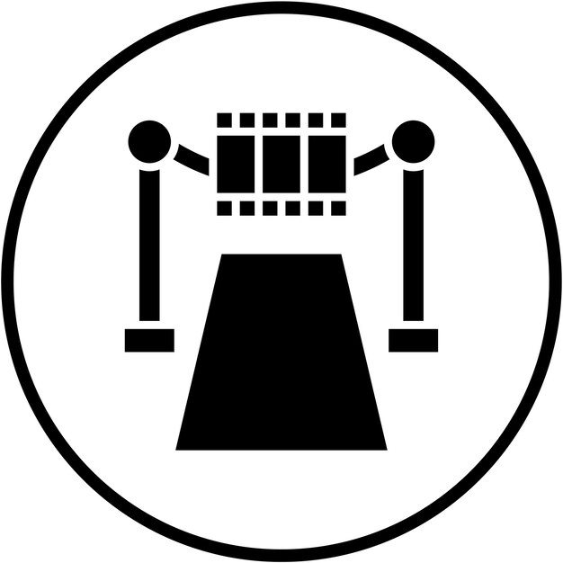 Estilo de icono de diseño vectorial de estreno