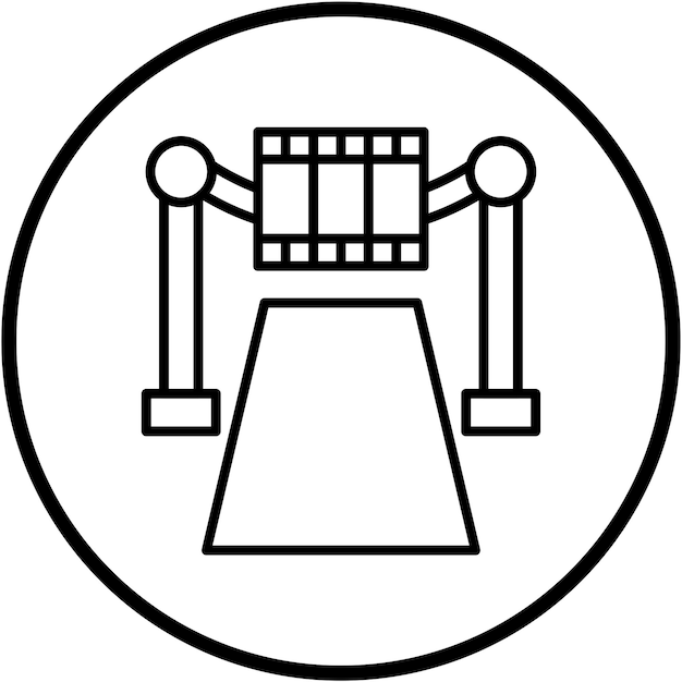 Estilo de icono de diseño vectorial de estreno
