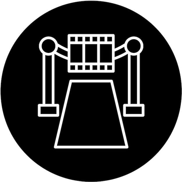 Estilo de icono de diseño vectorial de estreno