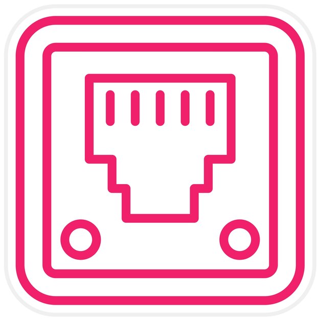 Estilo de icono de diseño vectorial de Ethernet