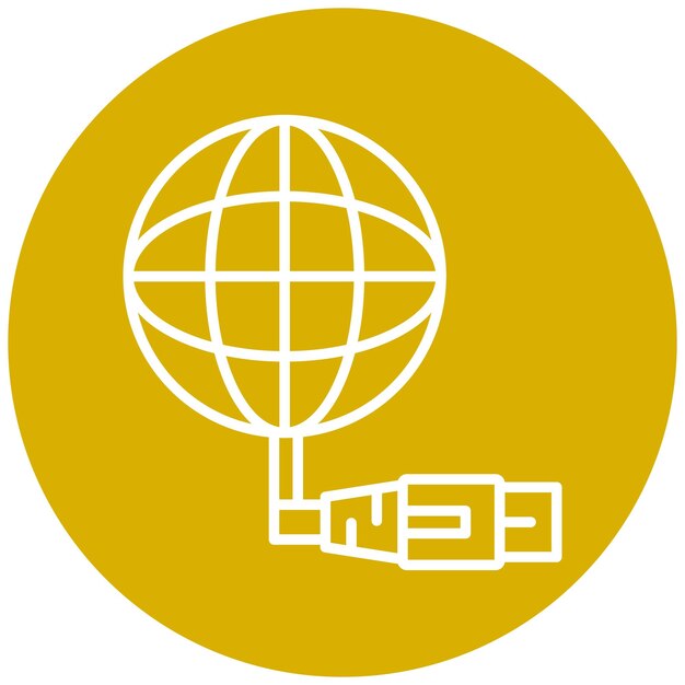 Estilo de icono de diseño vectorial de Ethernet