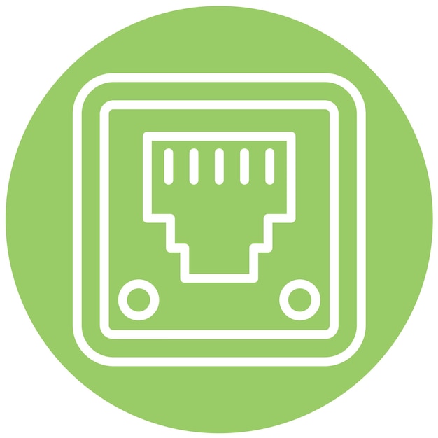 Estilo de icono de diseño vectorial de Ethernet