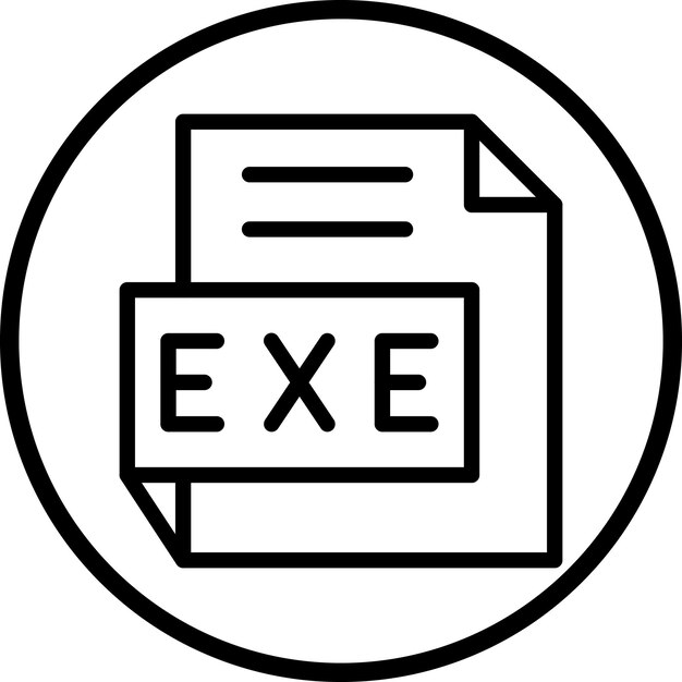 Estilo del icono del diseño vectorial EXE