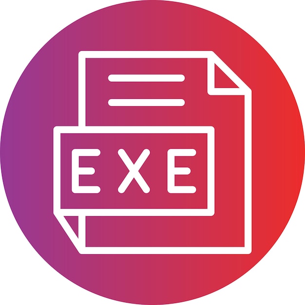 Estilo del icono del diseño vectorial EXE
