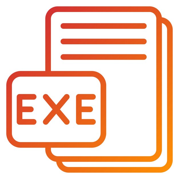 Estilo del icono del diseño vectorial EXE