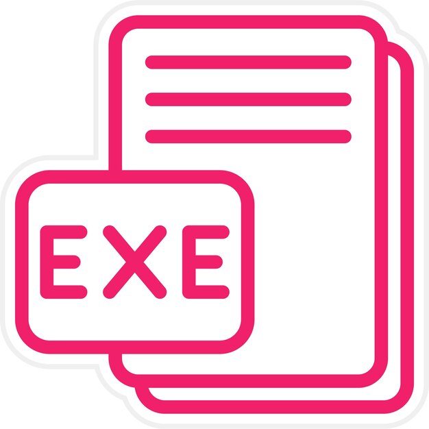 Estilo del icono del diseño vectorial EXE