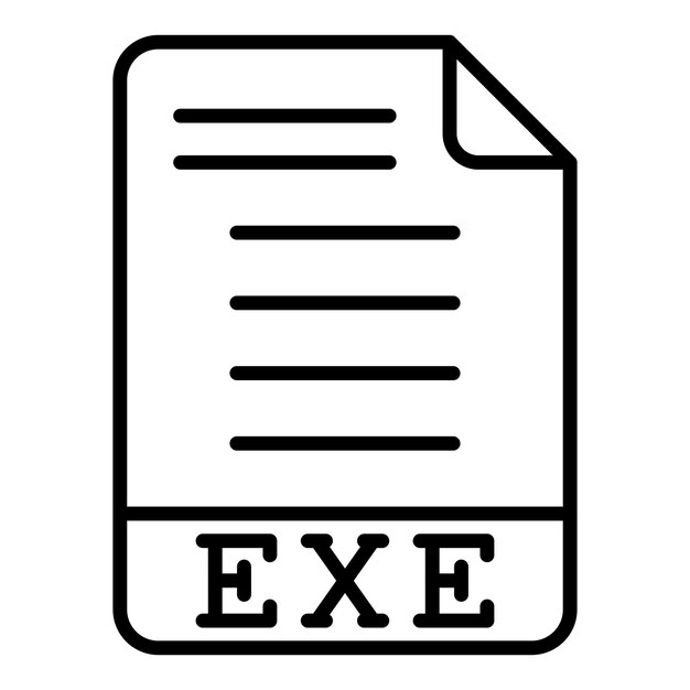Estilo del icono del diseño vectorial EXE