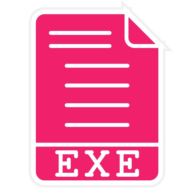 Estilo del icono del diseño vectorial EXE