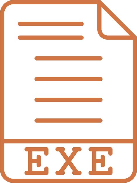 Estilo del icono del diseño vectorial EXE