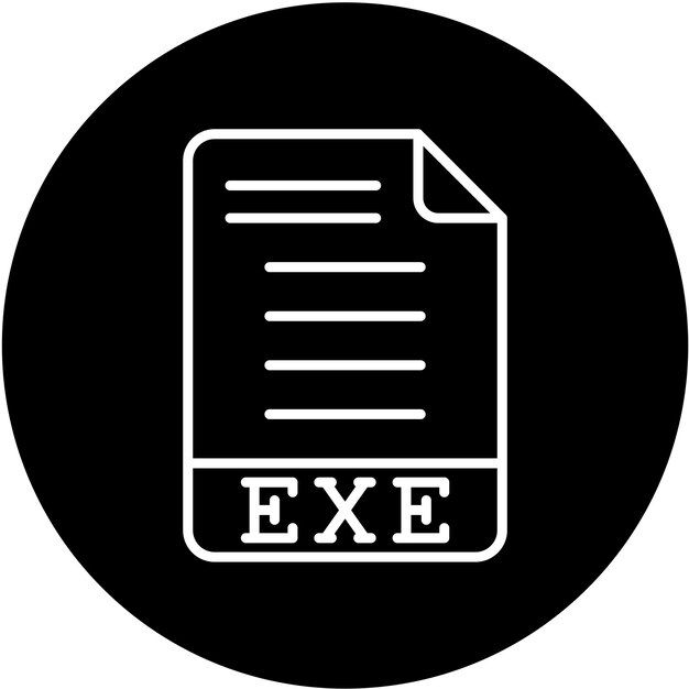 Estilo del icono del diseño vectorial EXE