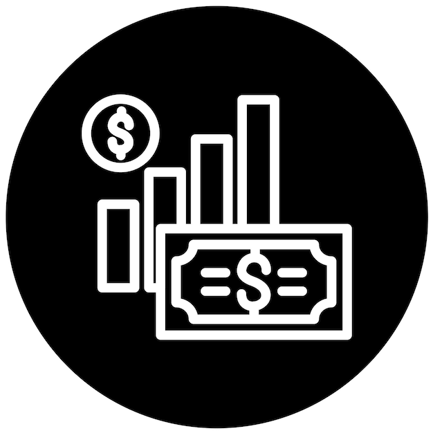Estilo del icono de diseño vectorial de ganancias brutas