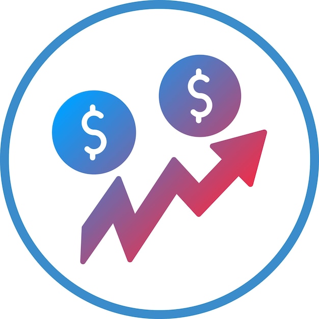 Estilo del icono de diseño vectorial de ganancias