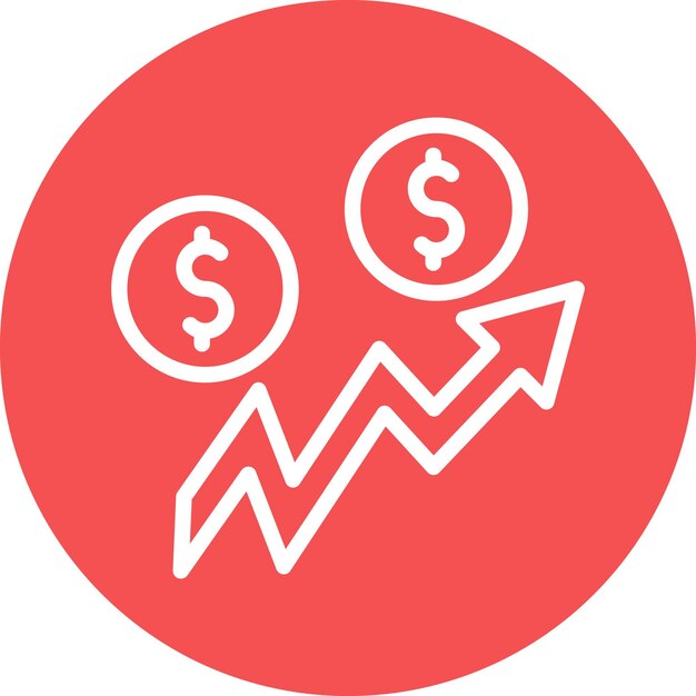 Estilo del icono de diseño vectorial de ganancias