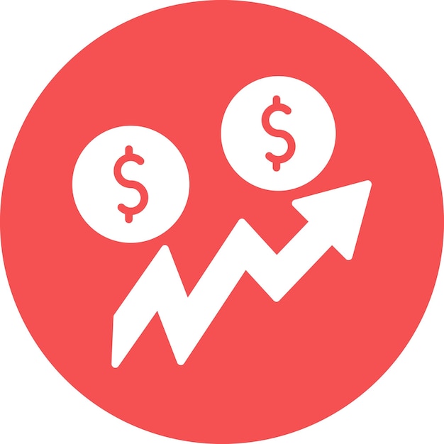 Estilo del icono de diseño vectorial de ganancias