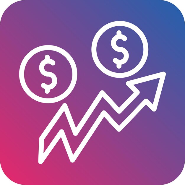 Estilo del icono de diseño vectorial de ganancias