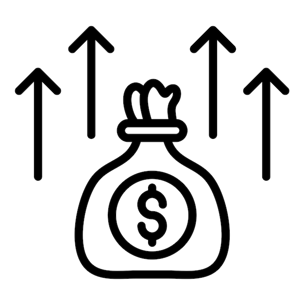 Estilo del icono de diseño vectorial de ganancias