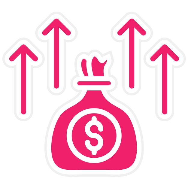 Estilo del icono de diseño vectorial de ganancias