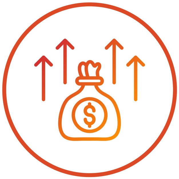 Estilo del icono de diseño vectorial de ganancias