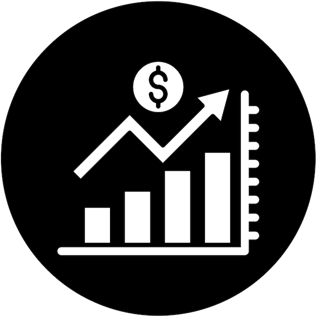Estilo del icono de diseño vectorial de ganancias