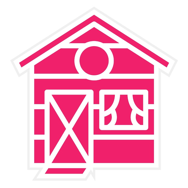 Estilo de icono de diseño vectorial de granero