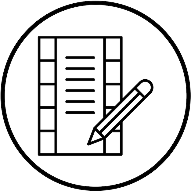 Estilo de icono de diseño vectorial de guión