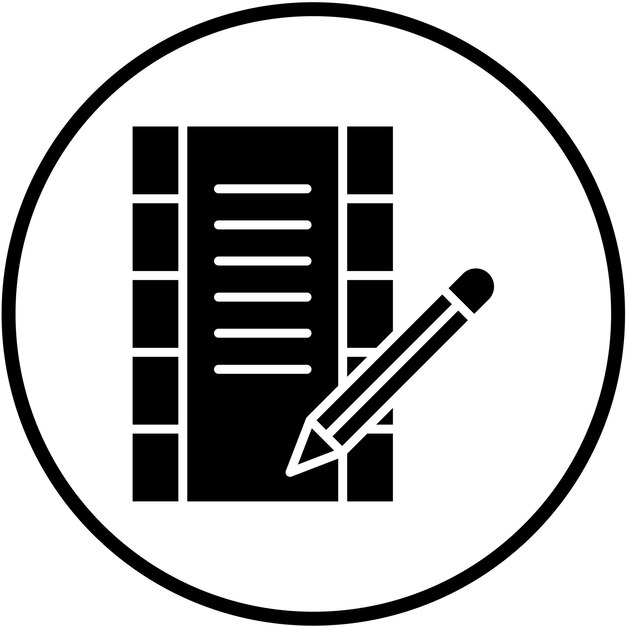 Estilo de icono de diseño vectorial de guión