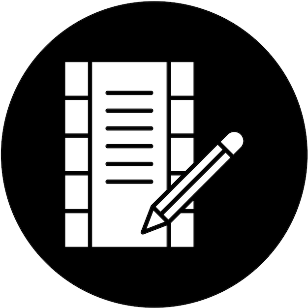 Estilo de icono de diseño vectorial de guión