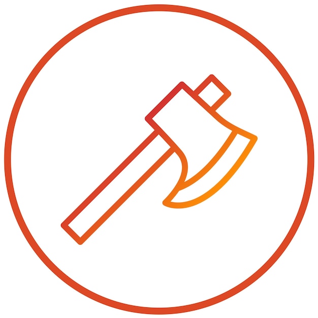 Estilo del icono del diseño vectorial del hacha