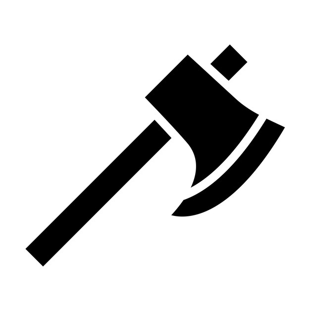 Estilo del icono del diseño vectorial del hacha